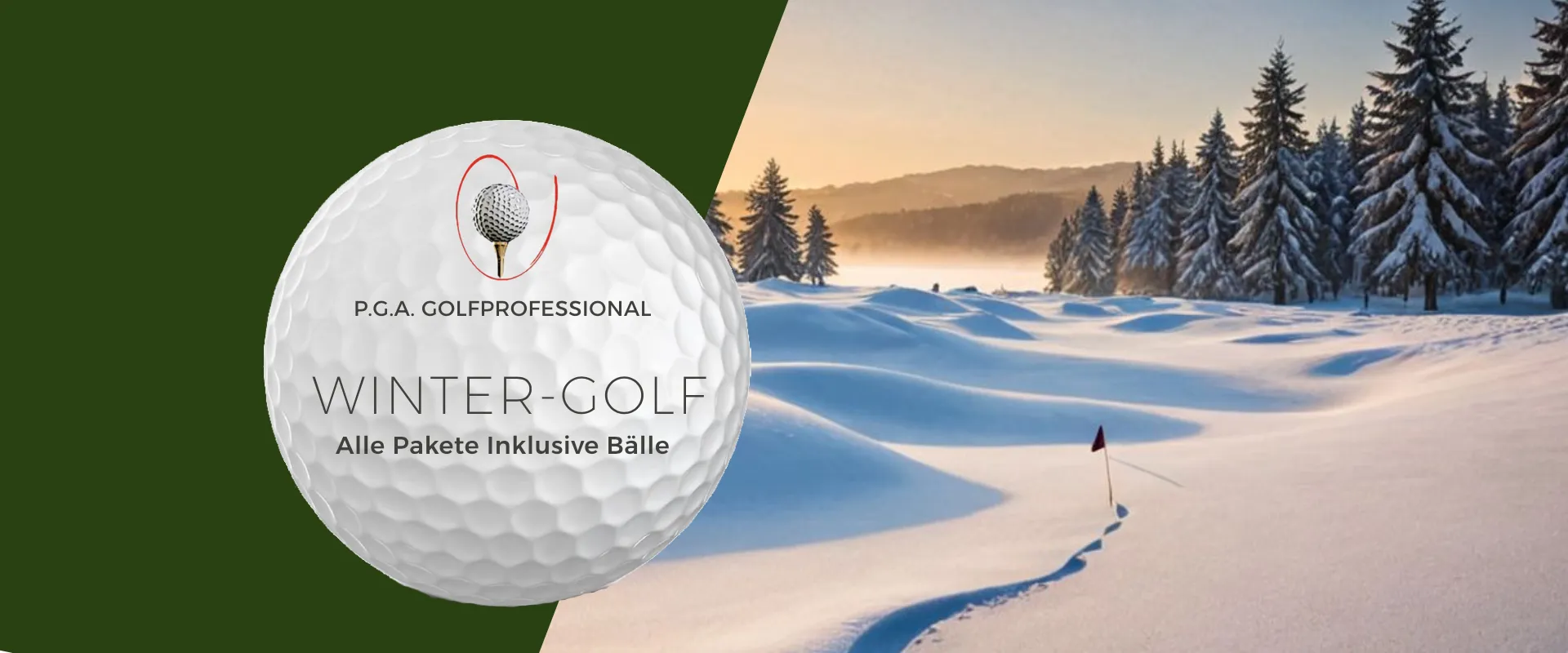 Winter-Golf mit P.G.A. Golfprofessional Wil Jaspers – verschneite Landschaft
